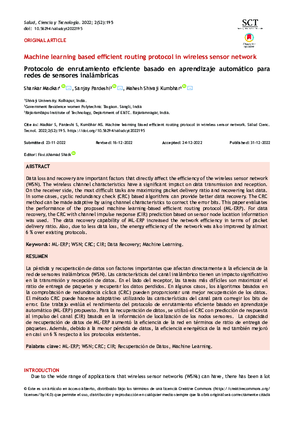 (PDF) Machine learning based efficient routing protocol in wireless ...