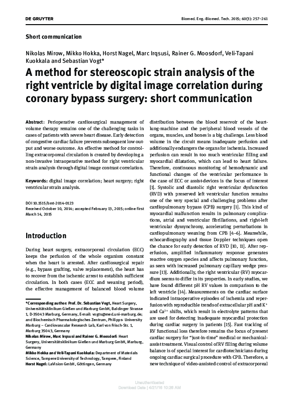 (PDF) A method for stereoscopic strain analysis of the right ventricle ...
