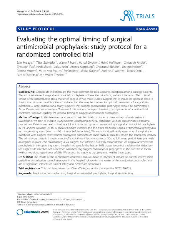 (PDF) Evaluating the optimal timing of surgical antimicrobial ...