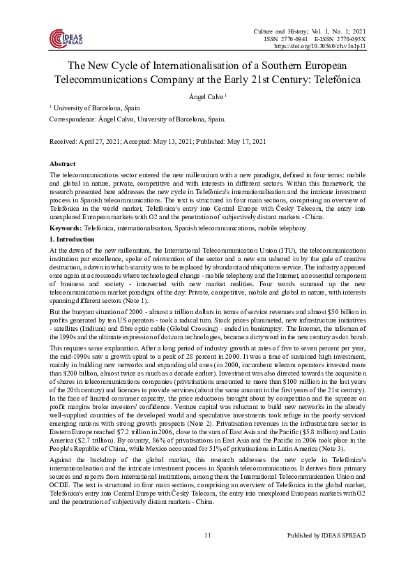 (PDF) The New Cycle of Internationalisation of a Southern European ...