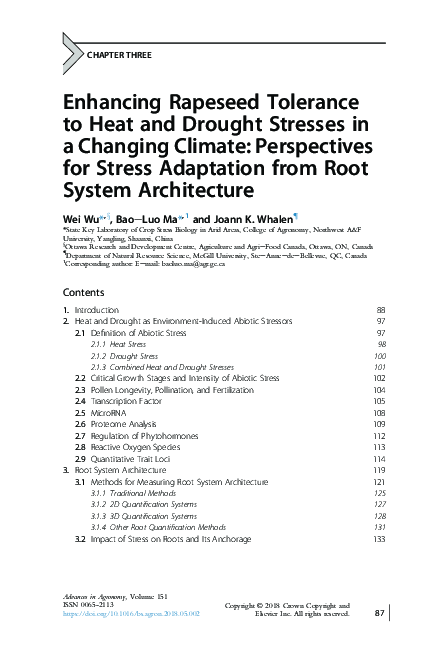 (PDF) Enhancing Rapeseed Tolerance to Heat and Drought Stresses in a ...