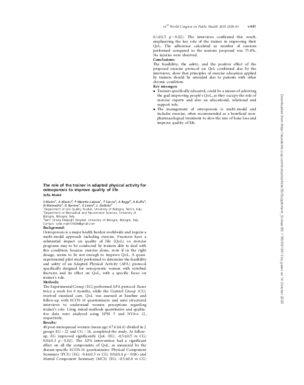 (PDF) The role of the trainer in adapted physical activity for ...