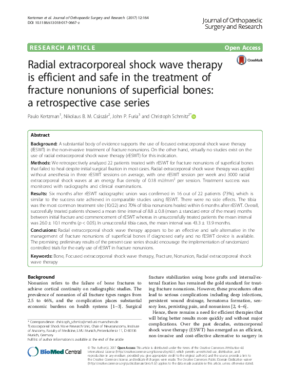 (PDF) Radial extracorporeal shock wave therapy is efficient and safe in ...
