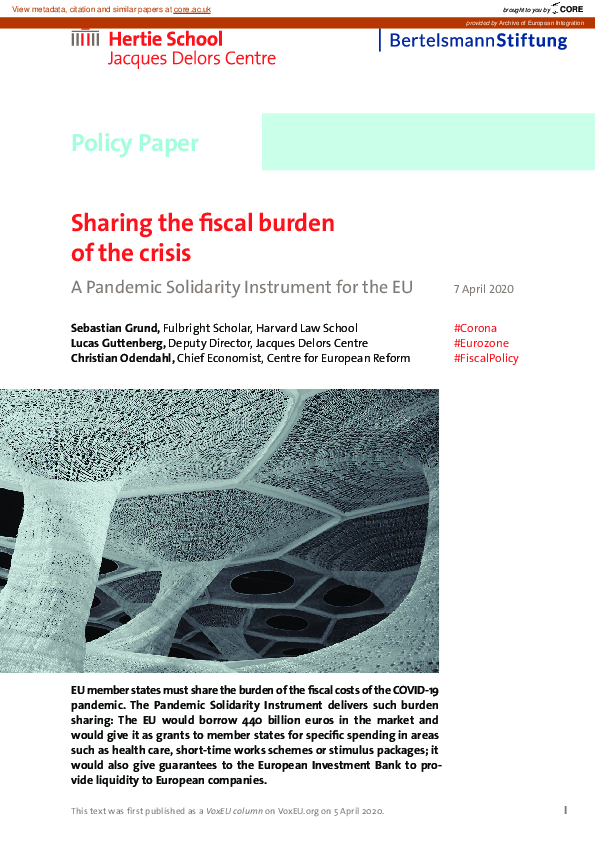 (PDF) Sharing the fiscal burden of the crisis: A Pandemic Solidarity ...