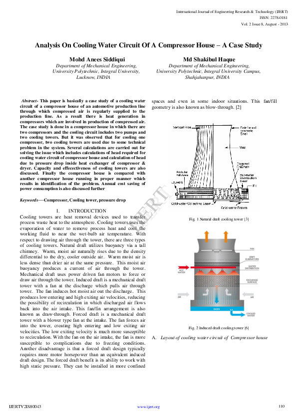 (PDF) Analysis On Cooling Water Circuit Of A Compressor House – A Case ...