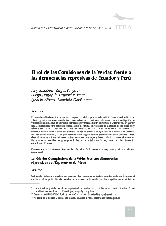 (PDF) El rol de las Comisiones de la Verdad frente a las democracias ...