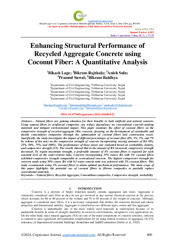 (PDF) Enhancing Structural Performance of Recycled Aggregate Concrete ...