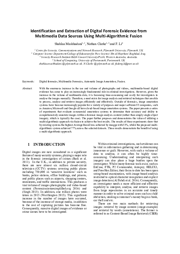 (PDF) Identification and Extraction of Digital Forensic Evidence from ...