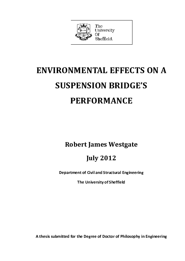 (PDF) Environmental Effects on a Suspension Bridge's Performance