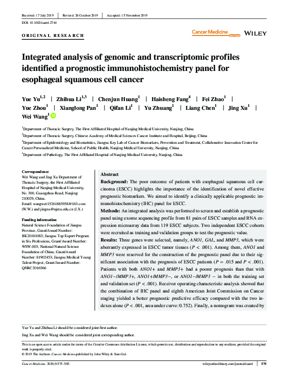 (PDF) Integrated analysis of genomic and transcriptomic profiles ...