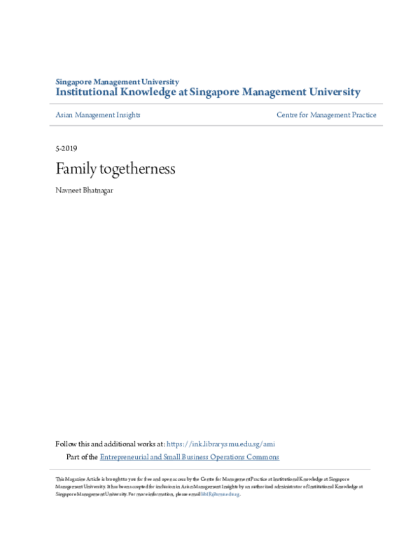 (PDF) Family togetherness