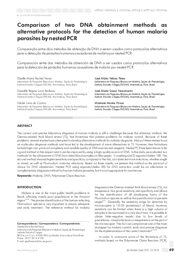 (PDF) Comparison of two DNA obtainment methods as alternative protocols ...
