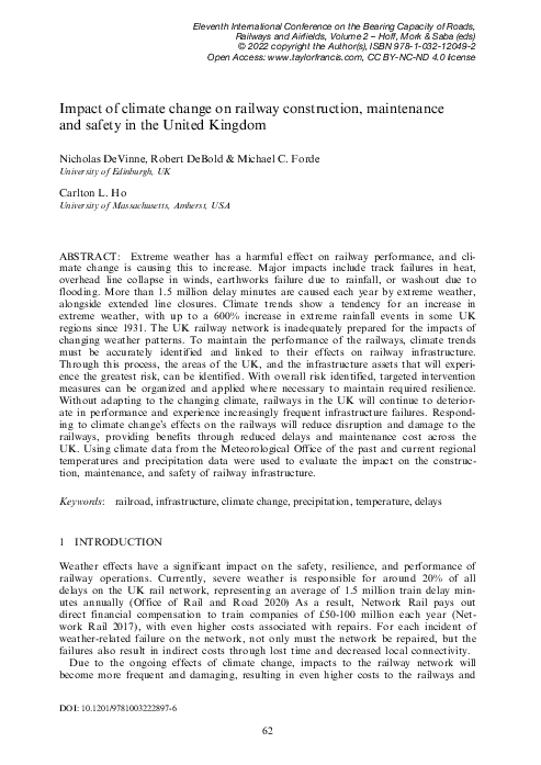 (PDF) Impact of climate change on railway construction, maintenance and ...