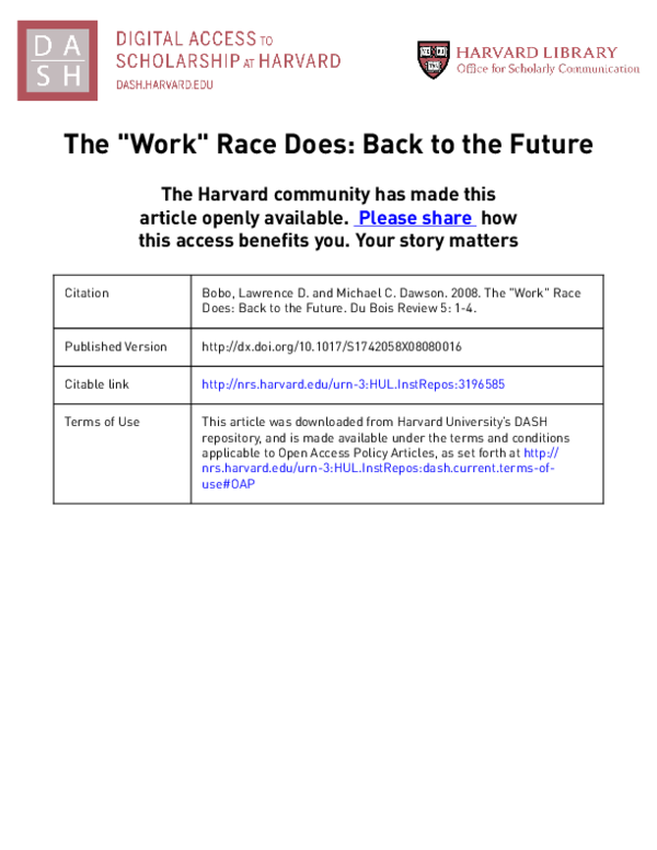 (PDF) The “Work” Race Does