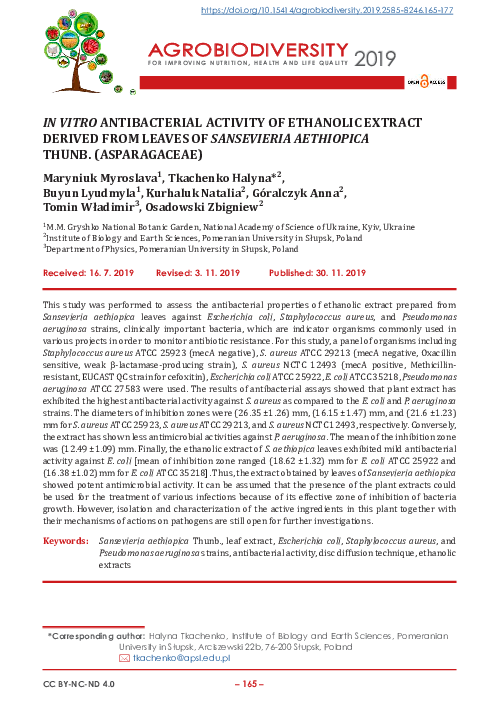 (PDF) In Vitro Antibacterial Activity of Ethanolic Extract Derived from ...