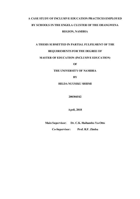 (PDF) A CASE STUDY OF INCLUSIVE EDUCATION PRACTICES EMPLOYED