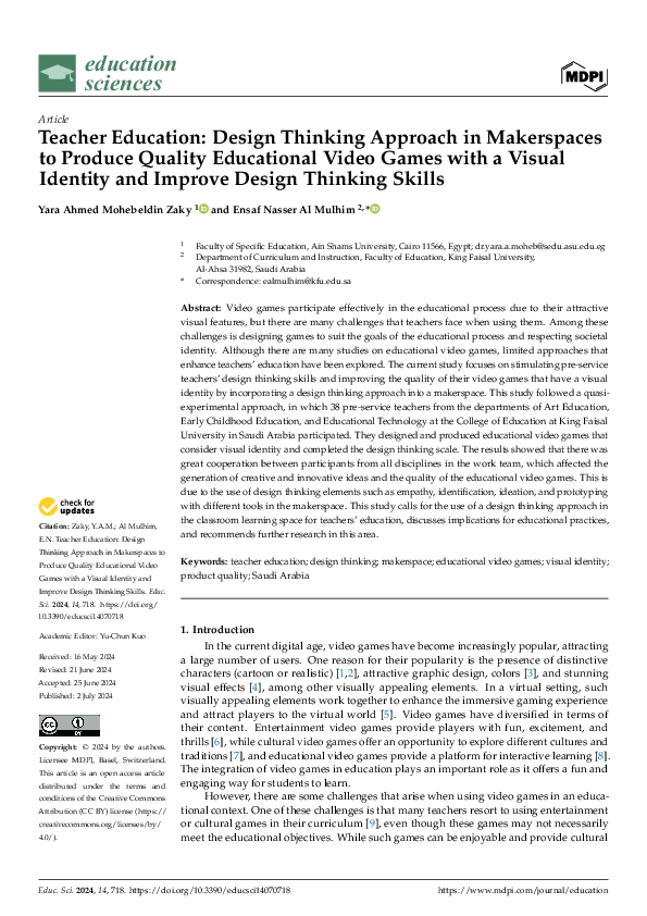 (PDF) Teacher Education: Design Thinking Approach in Makerspaces to ...