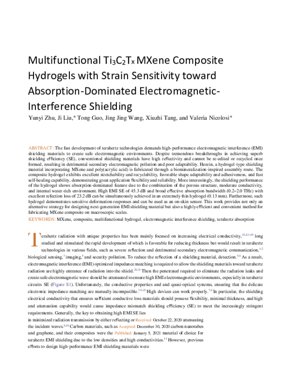 (PDF) Multifunctional Ti3C2Tx MXene Composite Hydrogels with Strain ...