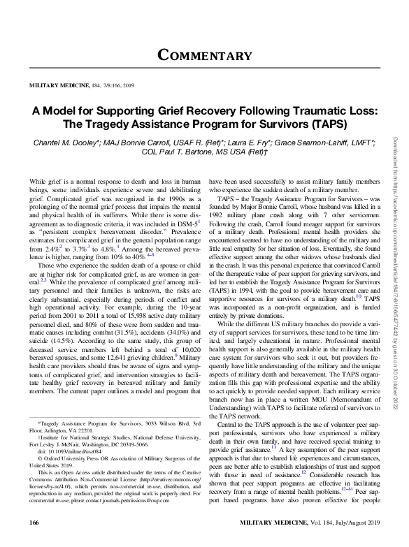(PDF) A Model for Supporting Grief Recovery Following Traumatic Loss ...
