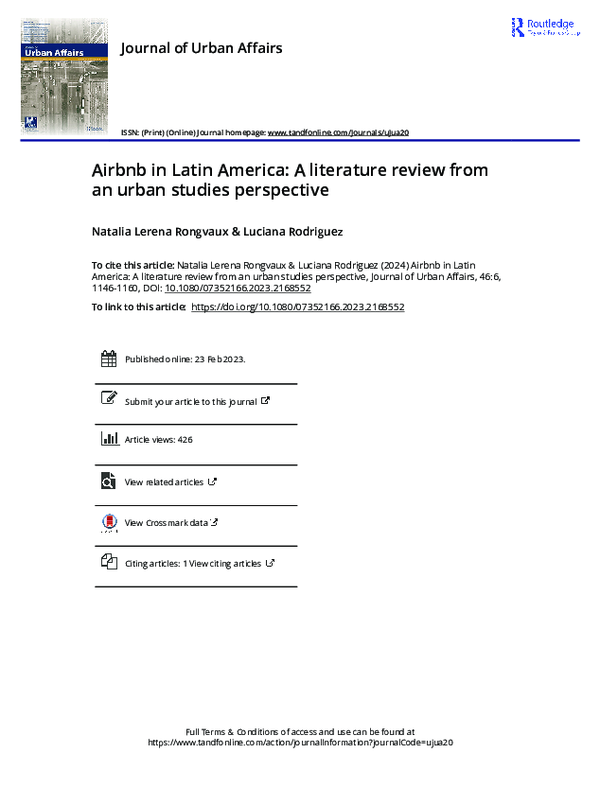 (PDF) Airbnb in Latin America: A literature review from an urban ...