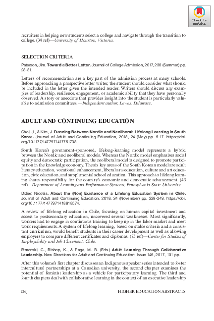 (PDF) Adult and Continuing Education