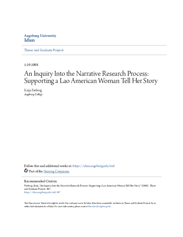 (PDF) An Inquiry Into the Narrative Research Process: Supporting a Lao ...