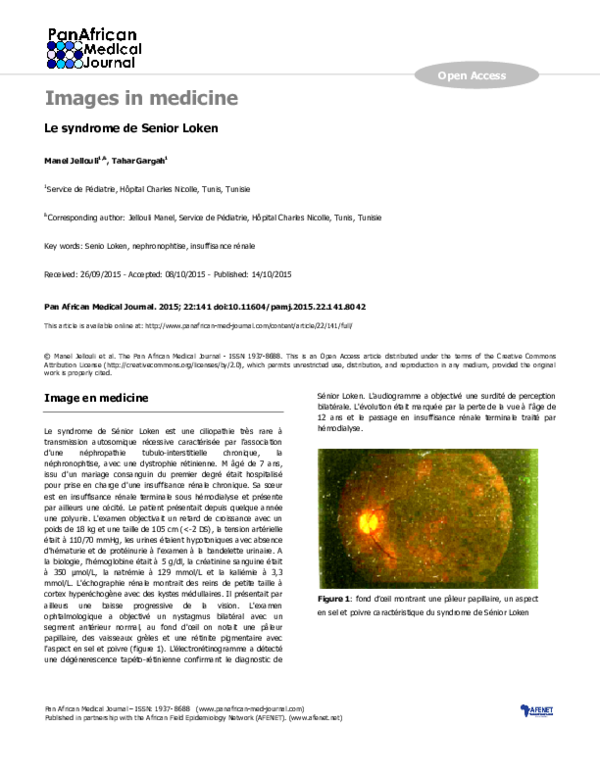 (PDF) Le syndrome de Senior Loken