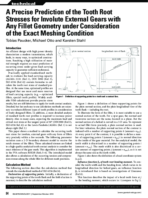(PDF) A precise prediction of the tooth root stresses for involute ...