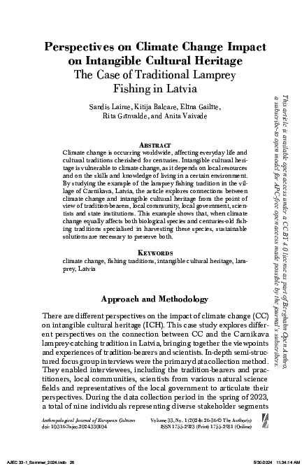 (PDF) Perspectives on Climate Change Impact on Intangible Cultural ...