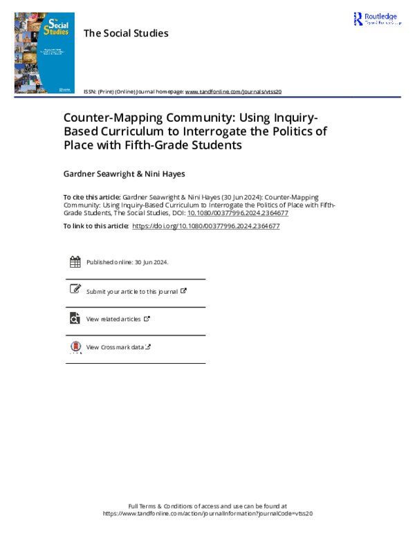 (PDF) Counter-Mapping Community: Using Inquiry-Based Curriculum to ...