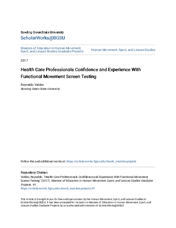 (PDF) Health Care Professionals Confidence and Experience with ...