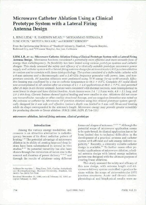 (PDF) Microwave Catheter Ablation Using a Clinical Prototype System ...