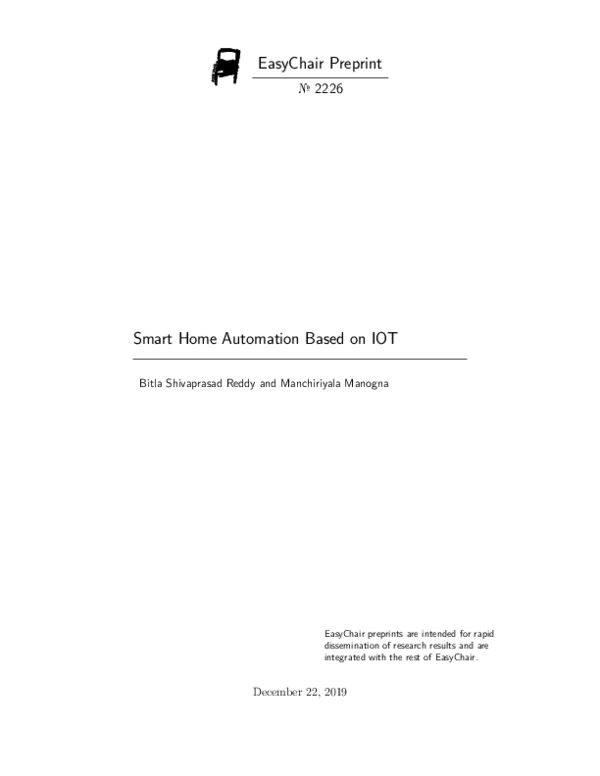 (PDF) Smart Home Automation Based on IOT