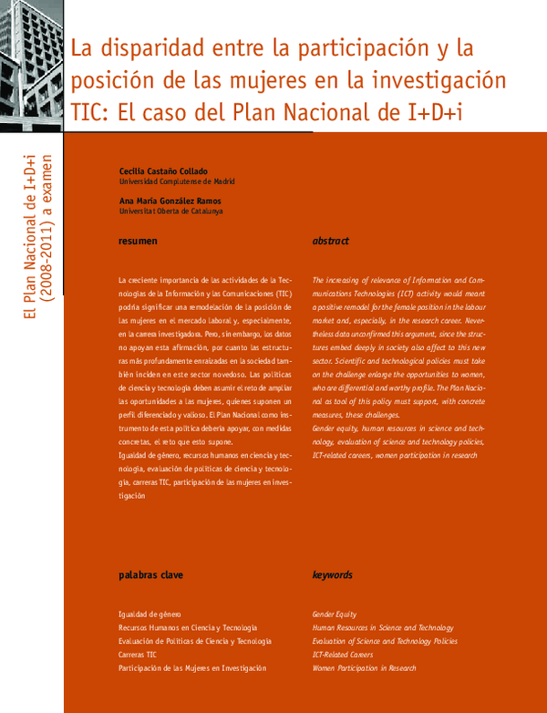 (PDF) La disparidad entre la participación y la posición de las mujeres ...