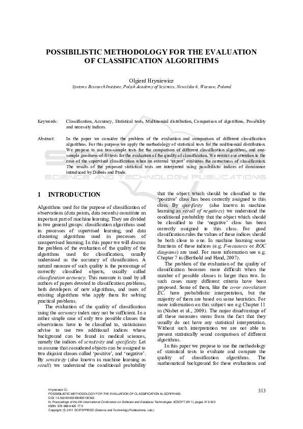 (PDF) Statistical and Possibilistic Methodology for the Evaluation of ...