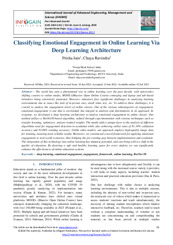 (PDF) Classifying Emotional Engagement in Online Learning Via Deep ...