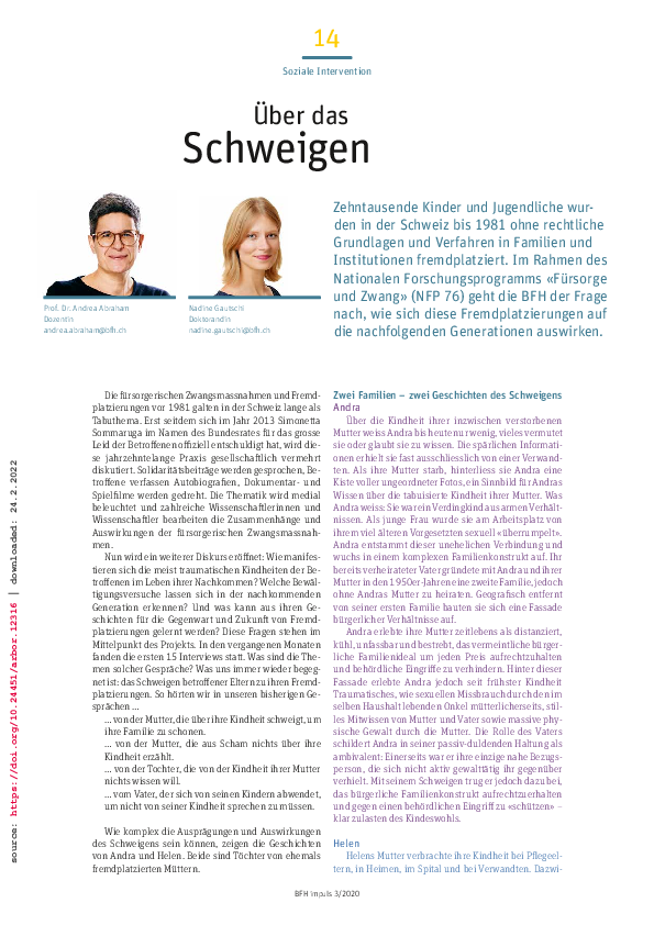 (PDF) Über das Schweigen