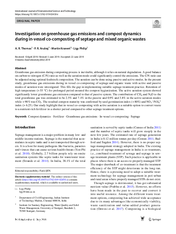 (PDF) Investigation on greenhouse gas emissions and compost dynamics ...