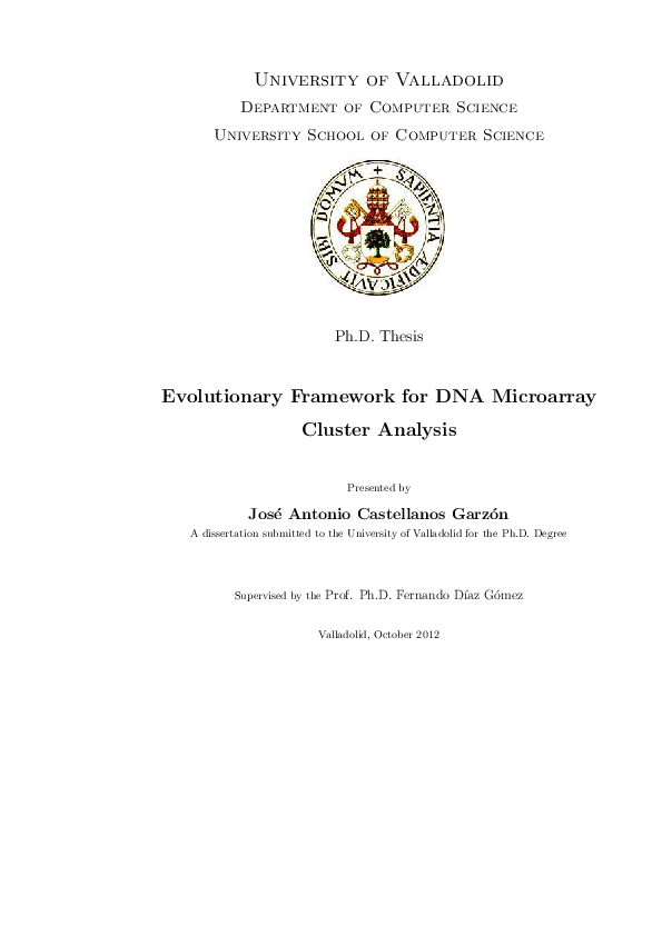 (PDF) Evolutionary framework for DNA Microarry Cluster Analysis
