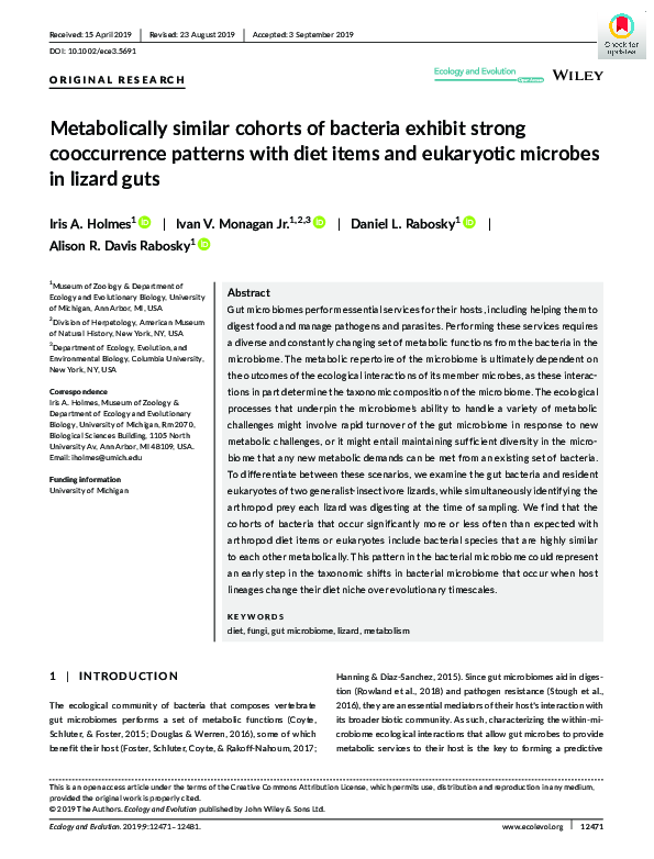 (PDF) Metabolically similar cohorts of bacteria exhibit strong ...