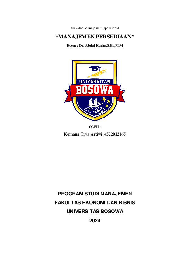 Pdf Manajemen Persediaan