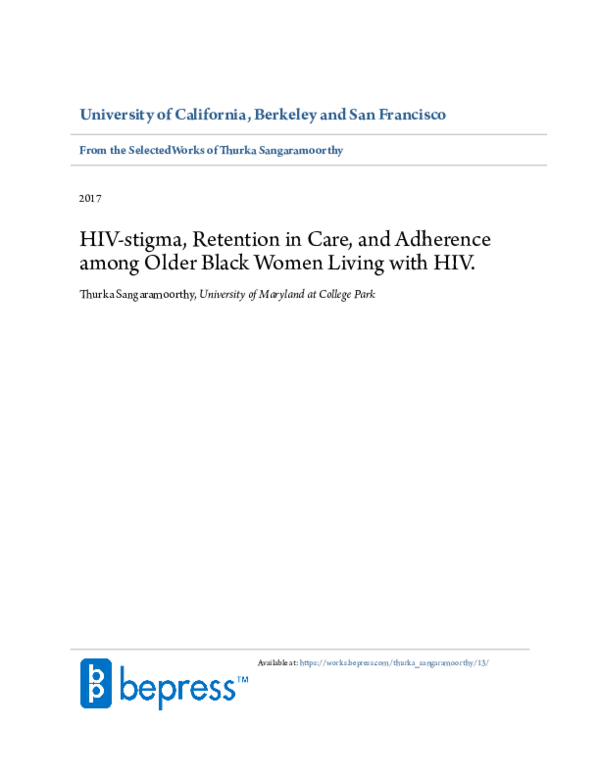 (PDF) HIV Stigma, Retention in Care, and Adherence Among Older Black ...