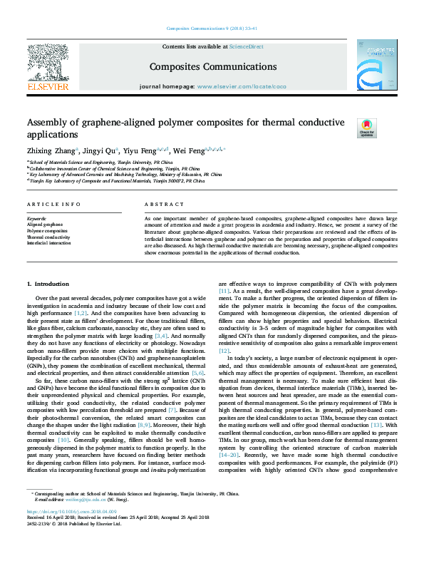 (PDF) Assembly of graphene-aligned polymer composites for thermal ...