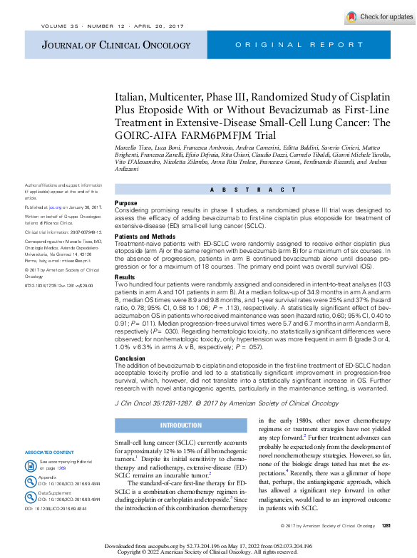 (PDF) Italian Multicenter Phase III Randomized Study of Cisplatin ...