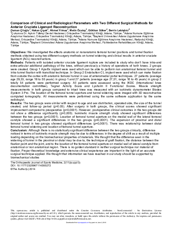(PDF) A comparison of clinical and radiological parameters with two ...