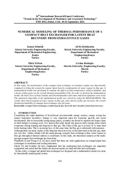 (PDF) Numerical Modeling of Thermal Performance of a Compact Heat ...