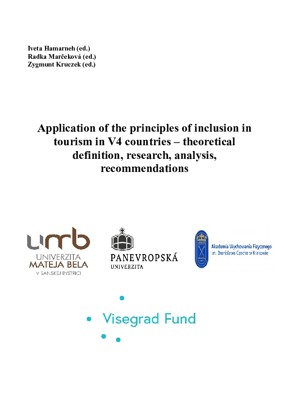 (PDF) Application of the principles of inclusion in tourism in V4 ...