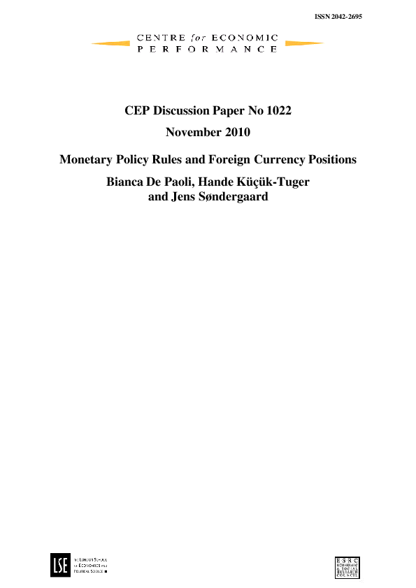 (PDF) Monetary Policy Rules and Foreign Currency Positions