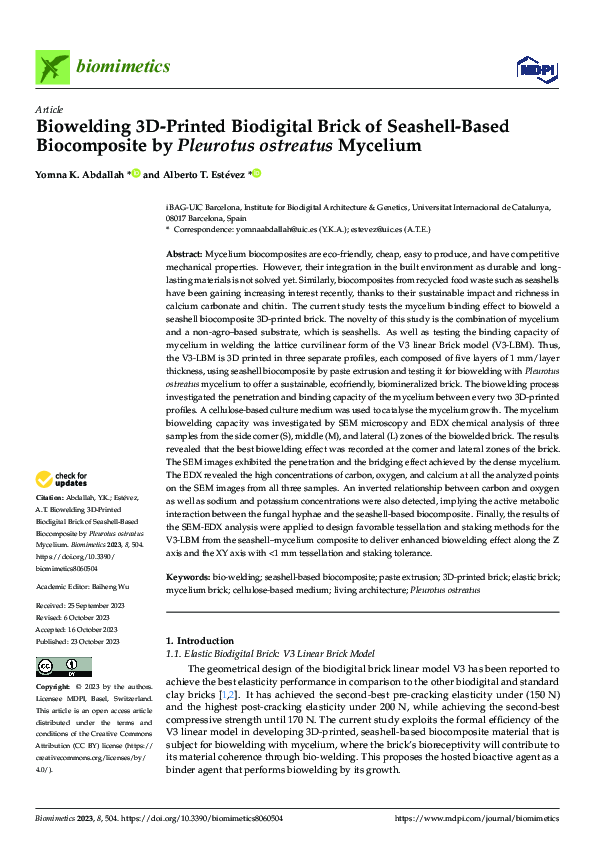 (PDF) Biowelding 3D-Printed Biodigital Brick of Seashell-Based ...