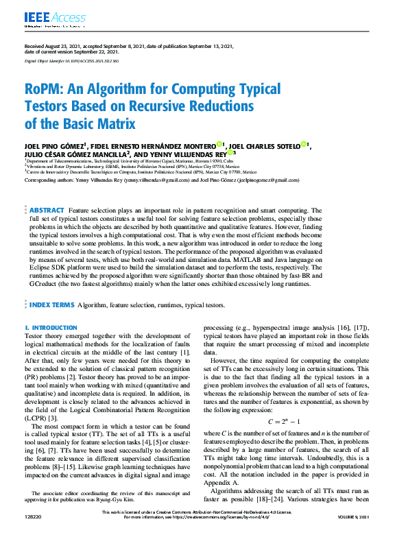 (PDF) RoPM: An Algorithm for Computing Typical Testors Based on ...